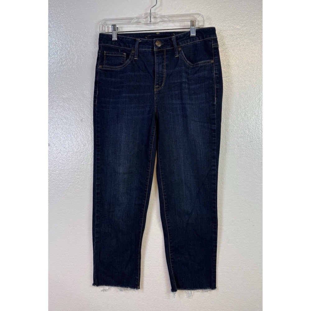 Seven7 Tower Straight Cropped jeans Womens Sz 6 Dark Wash School Hipster